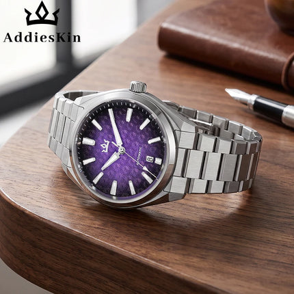 ADDIESKIN K014 Men Automatic Mechanical Watch ST2130 Natural Cameo Shell Relief Dial Sapphire Crystal 40mm 200M Water Resistant
