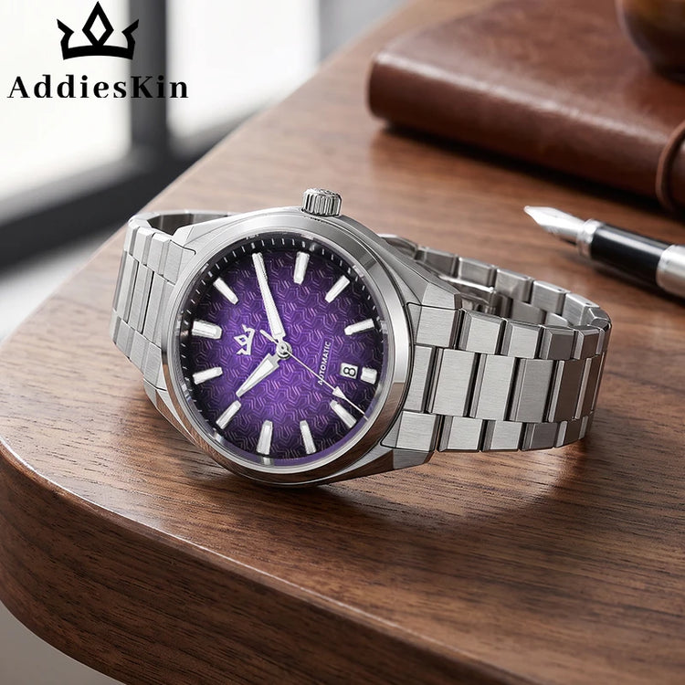 ADDIESKIN K014 Men Automatic Mechanical Watch ST2130 Natural Cameo Shell Relief Dial Sapphire Crystal 40mm 200M Water Resistant