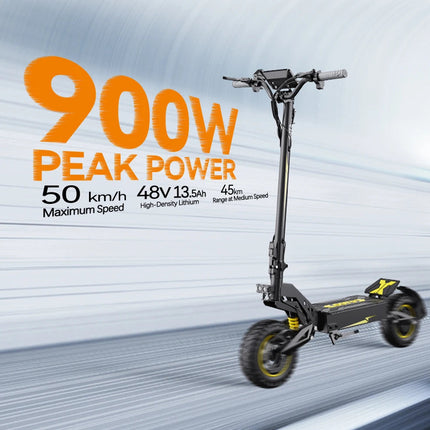Monopattino Elettrico Pieghevole per Adulti OOTD T10, Motore Max 900W e Batteria 18Ah, Autonomia 45-60km, Ruote All-Terrain da 11 Pollici platinumshop