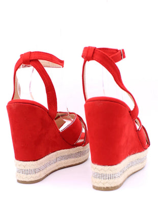 Soraia shoes Women's Glitter Stone Wedge Platform Sandal Wedge Sandal Summer Fashion Sandal PlatiNum
