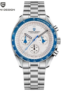 Nuovo Orologio da Uomo PAGANI DESIGN Ice Blue, Orologio al Quarzo di Lusso per Uomo, Cronografo da Polso con Vetro Zaffiro AR Luminoso, Spedizione Locale