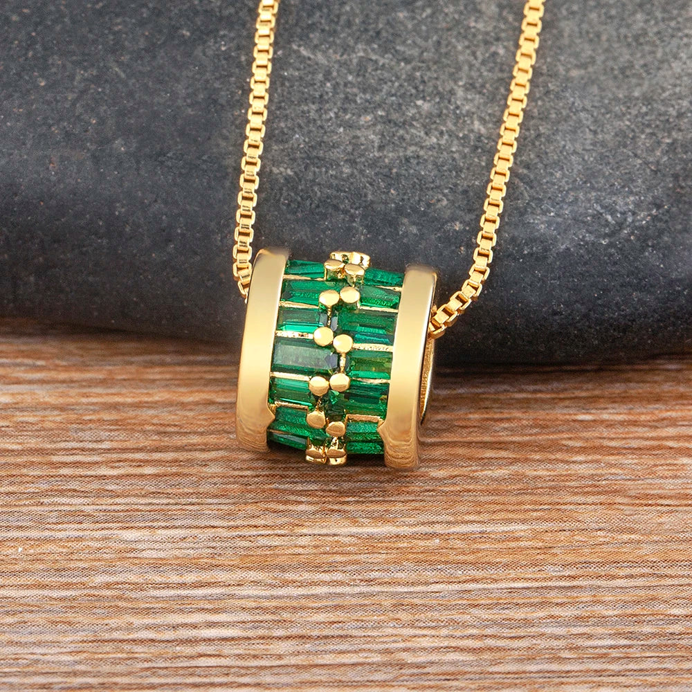 AIBEF Daily Wear collana con ciondolo rotondo con cerchio di strass temperamento alla moda gioielli semplici e versatili regalo di accessori di lusso