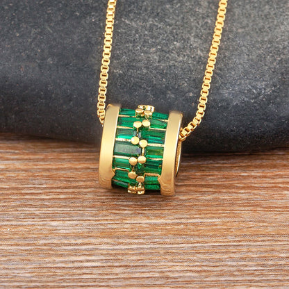 AIBEF Daily Wear collana con ciondolo rotondo con cerchio di strass temperamento alla moda gioielli semplici e versatili regalo di accessori di lusso