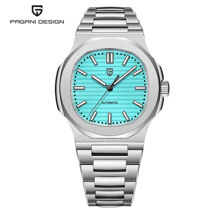 Nuovo Orologio Meccanico Automatico di Lusso Pugani da Uomo con Vetro Zaffiro Antiriflesso e Lancette Luminose, Orologio Sportivo da Uomo, Consegna Locale