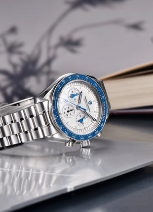 Nuovo Orologio da Uomo PAGANI DESIGN Moon Tan 2026, Orologio al Quarzo di Lusso con Vetro Zaffiro AR, Cronografo Impermeabile, Spedizione Locale