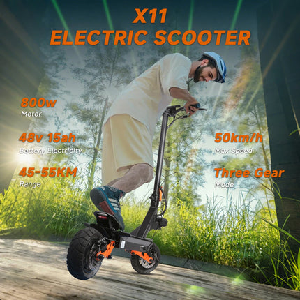 SUNNIGOO Scooter elettrico per adulti Motore da 800 W Batteria 48V15AH Escooter fuoristrada 10 "Pneumatico fuoristrada E-Scooter pieghevole per tutti i terreni