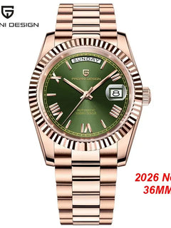 Orologi da uomo PAGANI DESIGN New D36 Date, orologio meccanico automatico di lusso di alta gamma, orologio da uomo con vetro zaffiro AR, impermeabile fino a 10 bar
