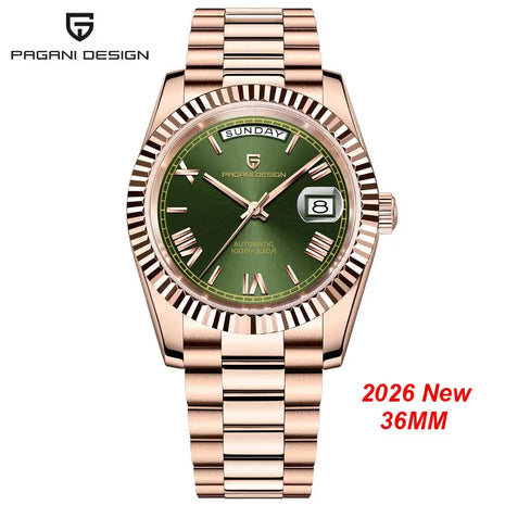 Nuovo Orologio PAGANI DESIGN 2026 con Fasi Lunari, Orologio al Quarzo di Lusso in Oro, Cronografo Sportivo da Uomo VK63, Resistente all'Acqua, Vetro Zaffiro AR, Orologio da Polso con Ghiera in Ceramica Luminosa, Cassa in Acci