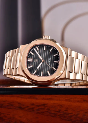 Nuovo Orologio da Uomo di Lusso PAGANI DESIGN 2026 Rosa Oro ST6 Automatico Meccanico con Protezione Luminosa e Vetro Zaffiro AR - Regalo Perfetto