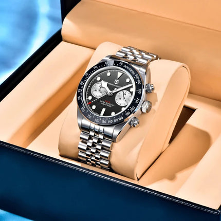 Nuovi orologi da uomo Panda DESIGN, orologio al quarzo di lusso Panda, cronografo sportivo da uomo, cronografo con vetro zaffiro, lenti AR, ceramica, leggero, impermeabile, in acciaio inossidabile, orologio da uomo, idea rega