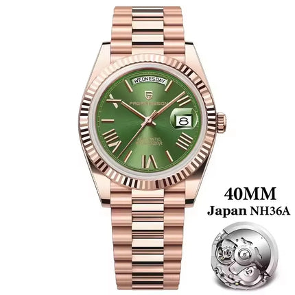 PAGANI DESIGN Nuovo Orologio da Uomo 40mm con Calendario Settimanale, Acciaio Inossidabile, Impermeabile 100M, Vetro Zaffiro AR, Movimento Giapponese di Lusso