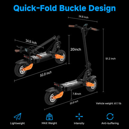 EU Stock 1200W Electric Scooter 31 MPH Adult Commuter Electric Scooter With A Range Of Up To 30 Miles 10 Inch Thickened And Widened Off Road Puncture-Resistant Tires All-Around Comfortable Riding Experience
