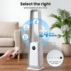Ventilatore 3-in-1 con opzioni selezionabili: DC con luce, DC senza luce o AC; modalità naturale, normale e sleep.