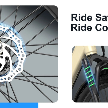 AAIRSK City Bicicletta Elettrica, Batteria 36V 13 Ah, 7 Velocità, Range fino a 60 km, NFC, Velocità 25 km/h, Ebike per adulti.