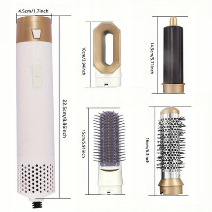 Fast Shipping 5-In-1 Hair Dryer Styling Set Professional Home Styling Tools Curling Iron Hot Air Comb Straightener Multifunctional Hair Salon