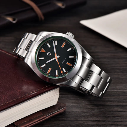 Nuovo Orologio da Uomo PAGANI DESIGN 2026 con Ghiera Verde, Orologio Automatico di Lusso, Meccanico, con Vetro Zaffiro AR Protettivo, Luminoso, in Acciaio Inossidabile