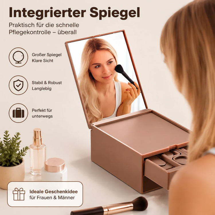 Nail Clipper Set Manicure Set 13 Piece Nail care Set with Mirror Pedicure tools Set in Elegant coffee Brown stainless steel Nail Set FOR WOMEN'S & Men gift