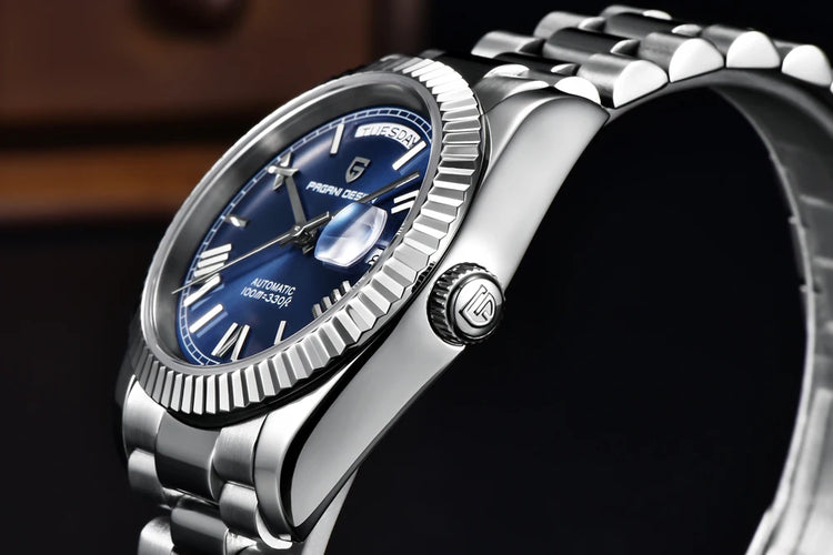 Orologi da uomo Gaphani DESIGN Blu, Orologio automatico di lusso da uomo, Vetro Zaffiro AR, Orologio Meccanico, Consegna da Magazzino Europeo