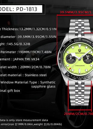Nuovo PAGANI DESIGN 2026 Orologio da Uomo Panda, Orologio al Quarzo di Lusso, Cronografo con Quadrante in Zaffiro, Luminoso, Acciaio Inossidabile 316L, Spedizione Locale