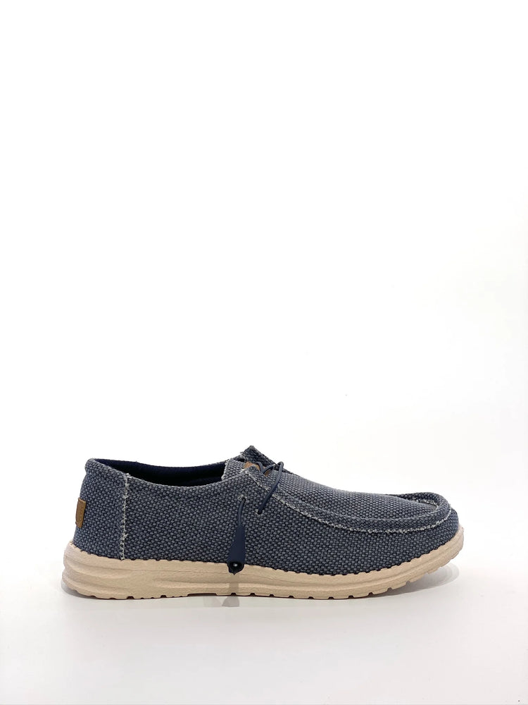 Scarpe casual da uomo in tela con punta a mocassino, leggere e comode, per tutti i giorni
