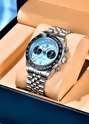 PAGANI DESIGN Nuovo orologio da uomo Panda, orologio sportivo cronografo al quarzo di lusso, vetro zaffiro AR, luminoso, impermeabile, consegna locale UE