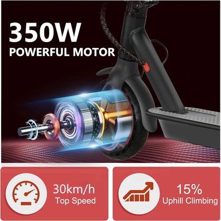 SUNNIGOO Scooter elettrico per adulti 30KM/H Potente sistema frenante doppio Portata 30KM Pieghevole Monopattino da 8,5 pollici per pendolarismo urbano
