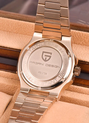 Nuovo Orologio da Uomo di Lusso PAGANI DESIGN 2026 Rosa Oro ST6 Automatico Meccanico con Protezione Luminosa e Vetro Zaffiro AR - Regalo Perfetto