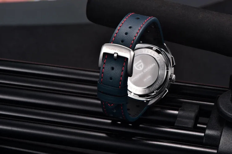 PAGANI DESIGN Nuovo Orologio da Uomo Turtle Back Cronografo al Quarzo con Vetro Zaffiro e Bracciale, Movimento Giapponese VK63, Spedizione Locale