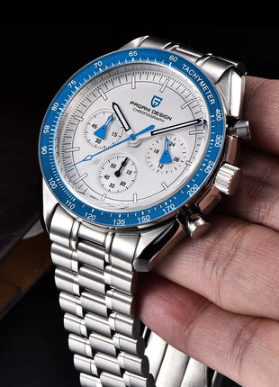 Nuovo Orologio da Uomo PAGANI DESIGN Moon Tan 2026, Orologio al Quarzo di Lusso con Vetro Zaffiro AR, Cronografo Impermeabile, Spedizione Locale