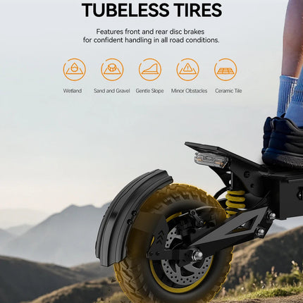 Monopattino Elettrico Pieghevole per Adulti OOTD T10, Motore Max 900W e Batteria 18Ah, Autonomia 45-60km, Ruote All-Terrain da 11 Pollici platinumshop