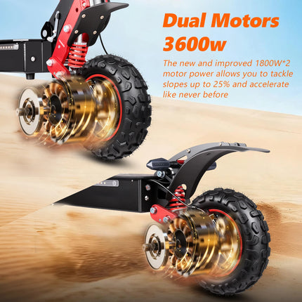 SUNNIGOO X7/X7PRO Scooter elettrico a doppio motore 3600W 48V Forte potente 65 km/h Escooter Scooter pieghevole fuoristrada da 11 pollici