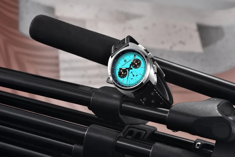 PAGANI DESIGN Nuovo Orologio da Uomo Turtle Back Cronografo al Quarzo con Vetro Zaffiro e Bracciale, Movimento Giapponese VK63, Spedizione Locale