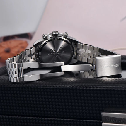 PAGANI DESIGN Nuovo orologio da uomo Panda, orologio sportivo cronografo al quarzo di lusso, vetro zaffiro AR, luminoso, impermeabile, consegna locale UE