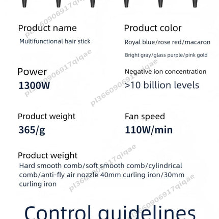 SenCiciMen 6 in 1 Professional Hot Air Styler Negative Ion Multi Hair Styler Set for Auto Curling Hair Styling Tools For Fast Drying, Curling, Volumizing &  Smooth Best Gift for Women