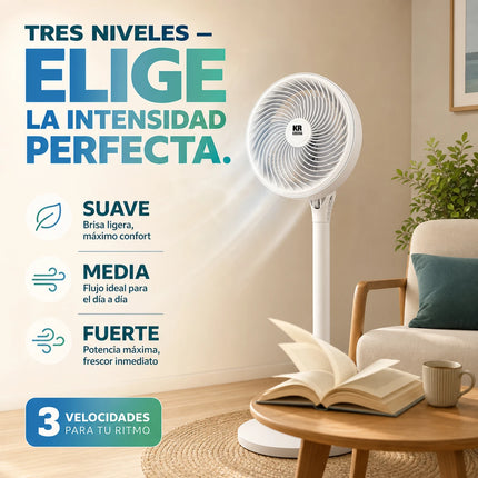 Ventilatore a piantana, ventilatore per la circolazione dell'aria, tre livelli di velocità regolabili, altezza regolabile, funzionamento super silenzioso