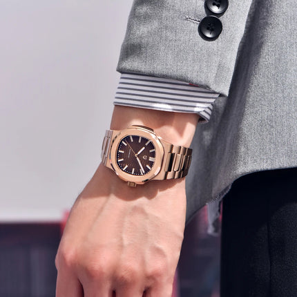 PAGANI DESIGN Orologio da uomo 40MM Orologio automatico di lusso in oro per uomo Orologio meccanico AR Zaffiro resistente con chiusura luminosa