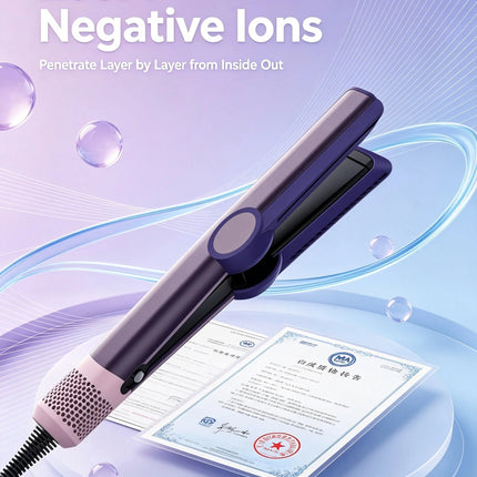 SenCiciMen 2 in 1 Air Straightener & Hair Dryer Negative Ion Flat Iron For Less Frizz Shiny & Smooth Hot Styling Tools Salon-Quality Results For Women Gift