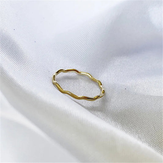 Anello a onda riempito in oro 14 carati Chevron Knuckle Ring minimalismo gioielli in oro Anillos Mujer Bague Femme Boho Aneis Ring per le donne