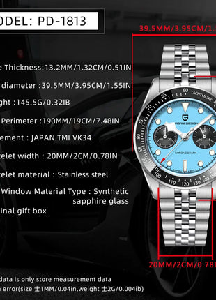 PAGANI DESIGN 2026 Nuovo Orologio Cronografo BB da Uomo, Orologio al Quarzo di Lusso con Vetro Zaffiro AR, Impermeabile 100M, Luminoso, Cinturino in Acciaio Inossidabile 316L, Spedizione Rapida da Magazzino Locale