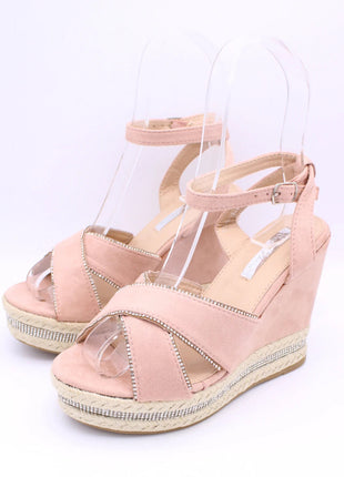Soraia shoes Women's Glitter Stone Wedge Platform Sandal Wedge Sandal Summer Fashion Sandal PlatiNum
