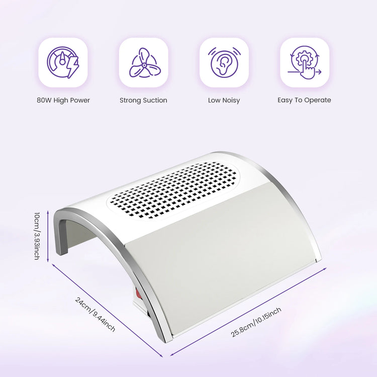 Professional Portable Multi-function 80W Nail Dust Removal Lighting Intelligent 4-in-1 Nail Lamp Grinder Dust Collector Machine