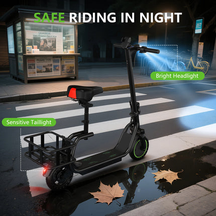 EU Stock 350W Electric Scooter 19 MPH Range Up To 25 Miles Smart App Control Three Speed Settings 8.5 Inch Solid Rubber Tires For A Comfortable Ride—Perfect For Daily Grocery Runs And Commuting
