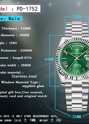 Nuovo DESIGN 2026 PAGANI DD36 Orologi da Uomo di Lusso, Orologio Meccanico Automatico con Vetro Zaffiro AR, Sportivo e Impermeabile