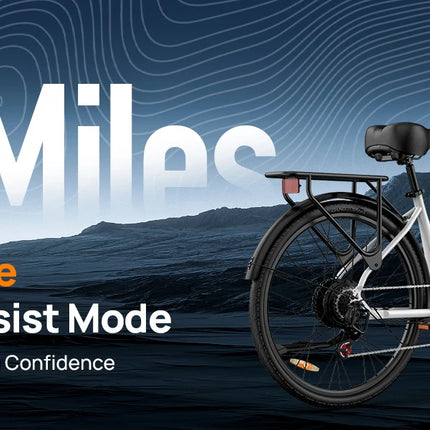 Urlife E26 750W Peak Bicicletta Elettrica per Pendolari a Lungo Raggio, Pneumatici 26×2 Pollici, Batteria al Litio Rimovibile ad Alta Capacità 36V 13Ah, 7 Velocità, Freno Idraulico, Display LCD