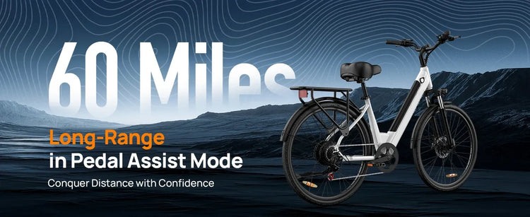 Urlife E26 750W Peak Bicicletta Elettrica per Pendolari a Lungo Raggio, Pneumatici 26×2 Pollici, Batteria al Litio Rimovibile ad Alta Capacità 36V 13Ah, 7 Velocità, Freno Idraulico, Display LCD