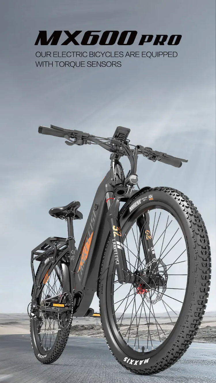 Bicicletta Elettrica LANKELEISI MX600 Pro, Motore 500W, Batteria 48V 20Ah, Autonomia 150KM, Pneumatici 27.5x2.4 Pollici, E-bike per Adulti