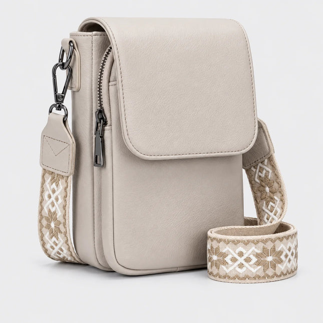 Borsa a tracolla da donna alla moda, design multitasche, tracolla regolabile, mini borsa a spalla
