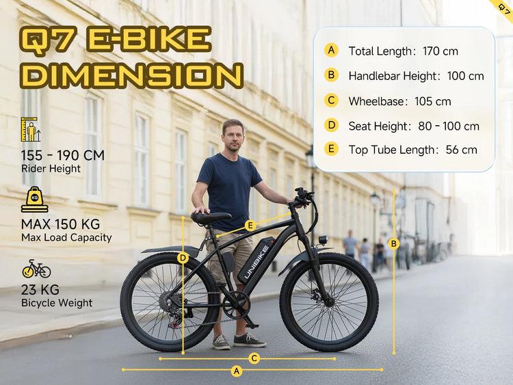 Bicicletta elettrica Aairsk Q7 con motore da 250W, batteria rimovibile da 36V 10Ah, velocità massima di 25 km/h, doppia sospensione e autonomia da 45 a 75 km per carica. Bicicletta elettrica per adulti.