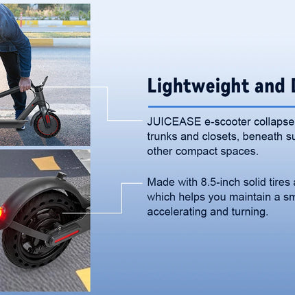 Scooter elettrico JUICEASE TX01 per adulti 7.8Ah 350W Motore potente fino a 31KM/H Velocità Smart APP Scooter elettrico con 5.2 chip