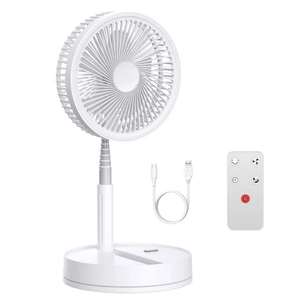 Ventilatore portatile pieghevole senza fili con telecomando, ventilatore da tavolo ricaricabile USB da 8000 mAh, 4 velocità del vento, funzionamento silenzioso, altezza regolabile, piccolo ventilatore da scrivania per casa,